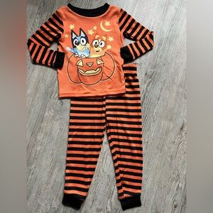 Bluey Kids Halloween Pajamas - Orange and Black
